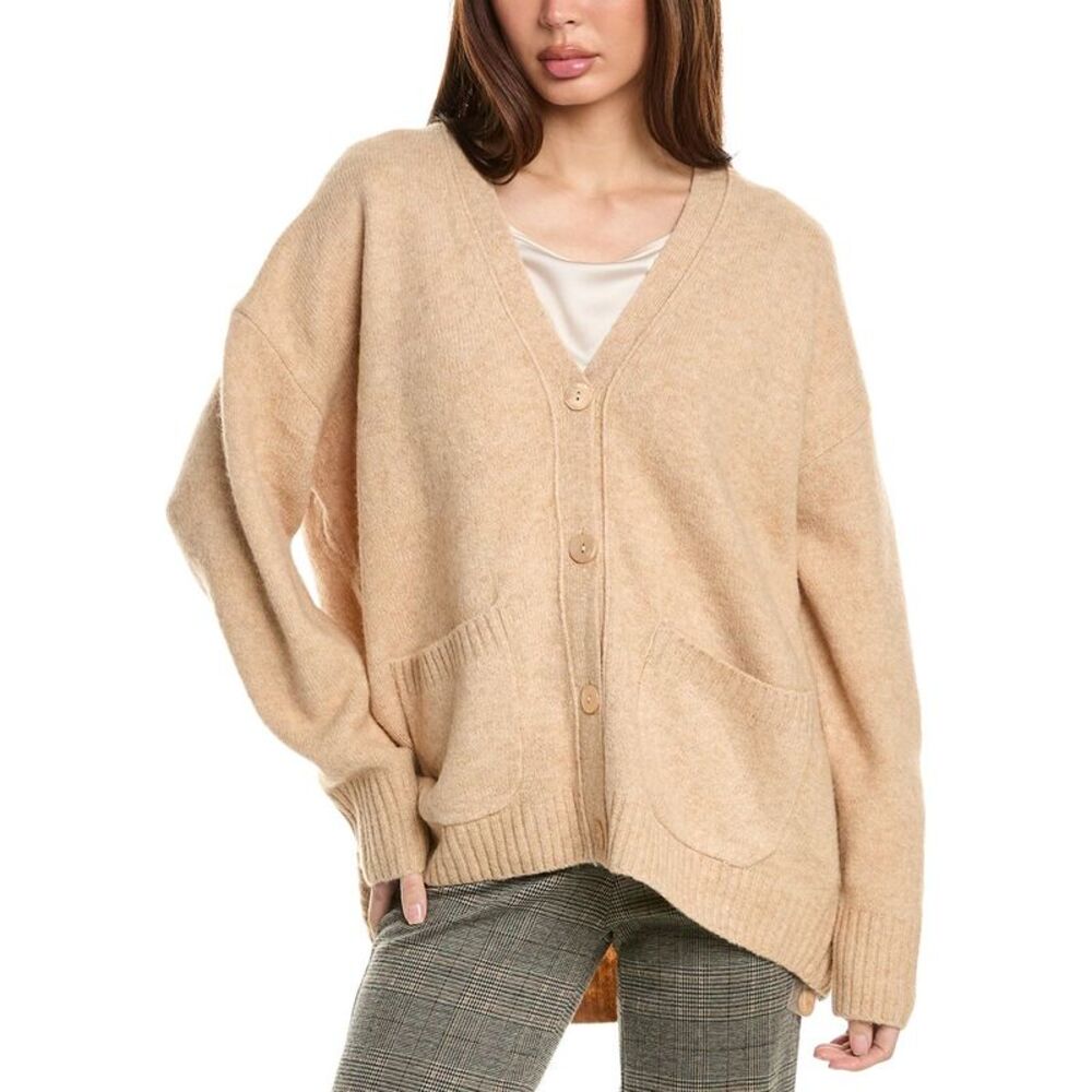 Labiz Womens Wool-Blend Cardigan, Brown